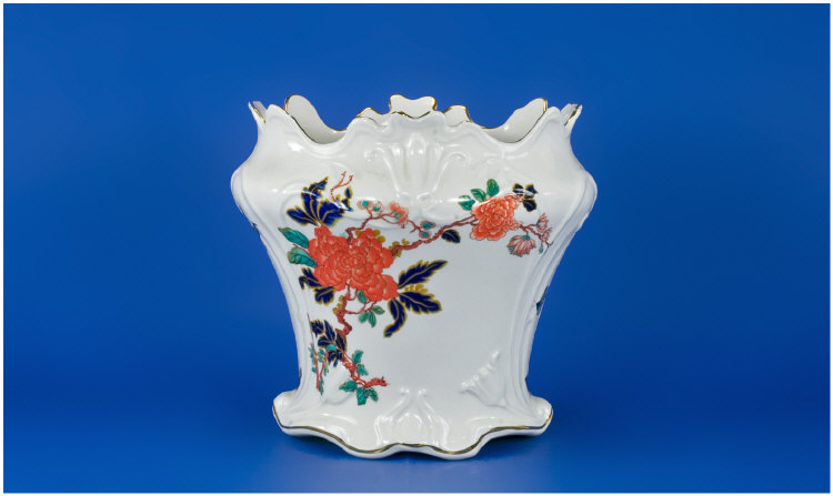 Appraisal: Old Foley Jardiniere Eastern Glory pattern inches in height inches