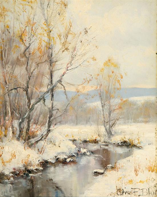 Appraisal: OLIVE PARKER BLACK American - Brook in Winter oil on