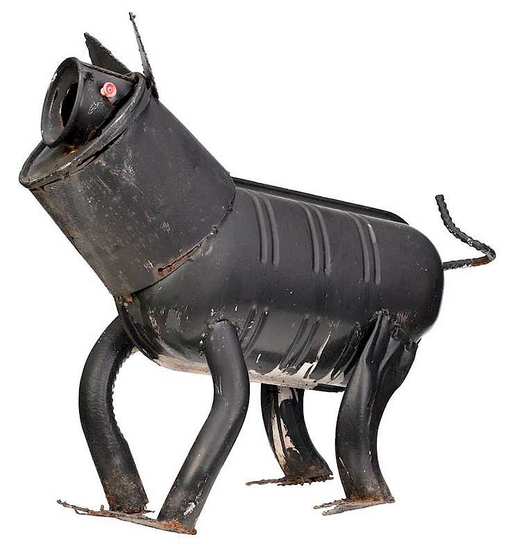 Appraisal: Attributed to Sam McMillan American d pig made from found