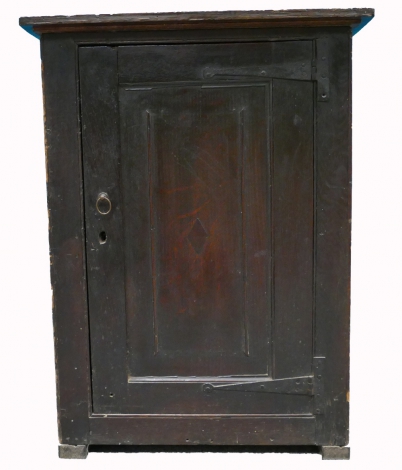 Appraisal: Georgian paneled oak storage cabinet one door with fitted shelves