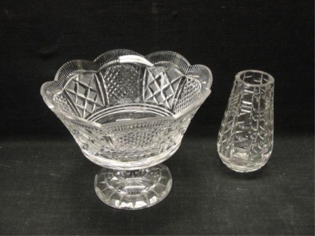 Appraisal: WATERFORD Crystal Pedestal Bowl along with a Vase From a