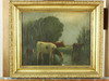 Appraisal: OOC - Three cows and calf at watering hole by