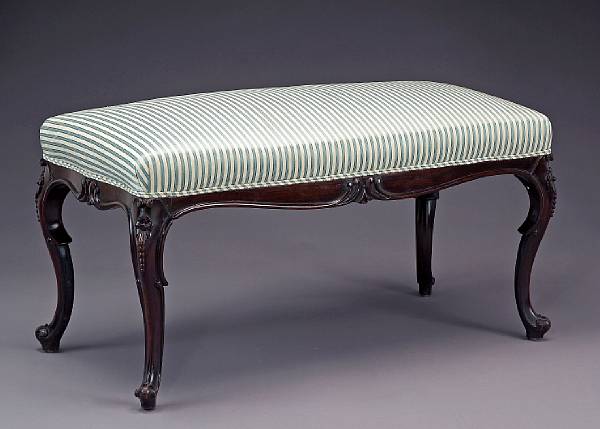 Appraisal: A George III style rosewood bench mid th century The