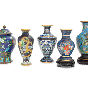 Appraisal: Eight Chinese and Japanese Cloisonn Enamel Articles variously decorated with