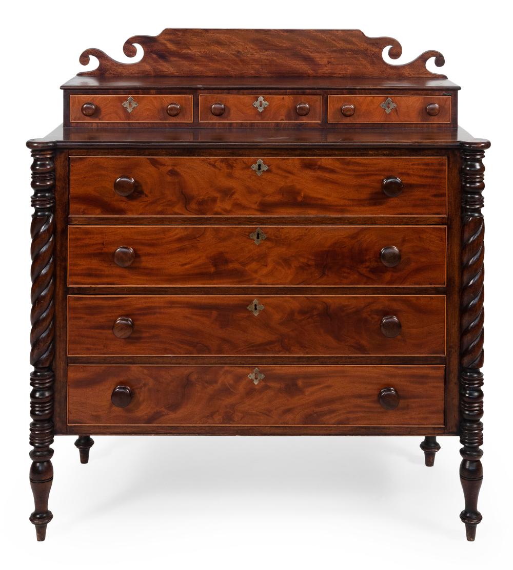 Appraisal: SHERATON CHEST CIRCA HEIGHT WIDTH DEPTH SHERATON CHEST Circa Recessed