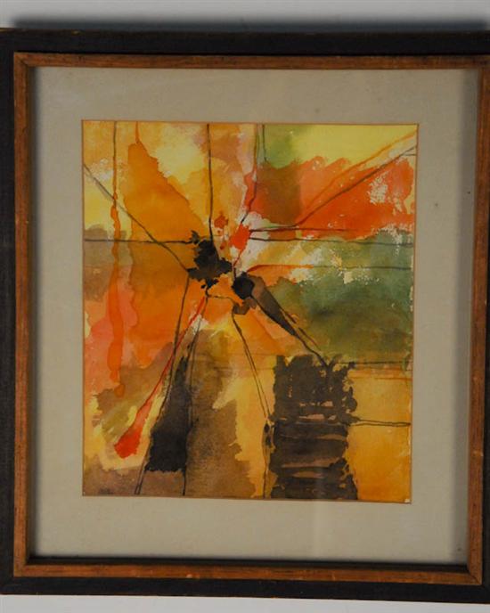 Appraisal: Ellen Manderfield Interchange Abstract Watercolor signed Manderfield is a well-known