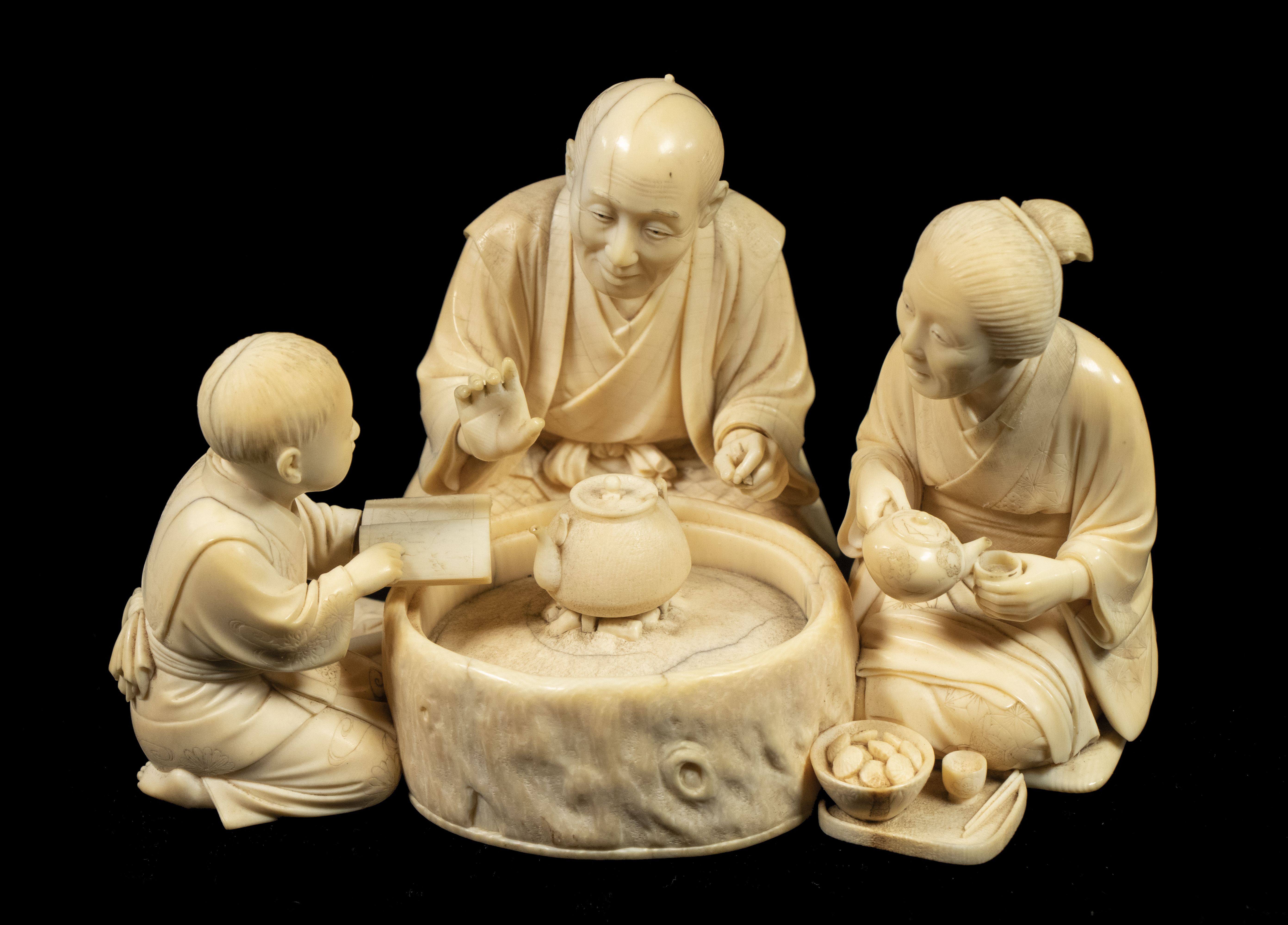 Appraisal: SIGNED TH C JAPANESE OKIMONO IN IVORY A Meiji Period