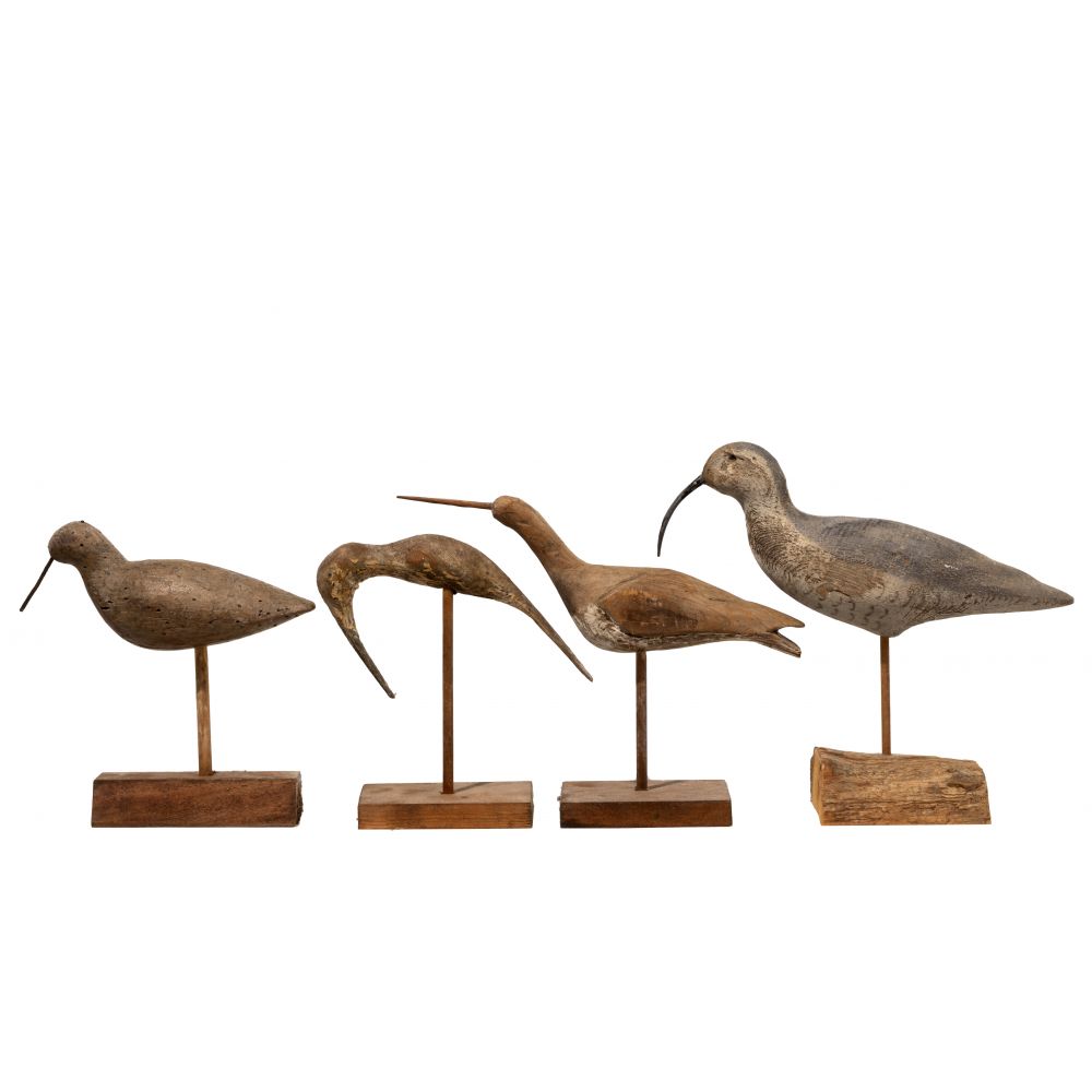 Appraisal: CARVED SHORE BIRD FIGURINE ASSORTMENT hand carved and painted items