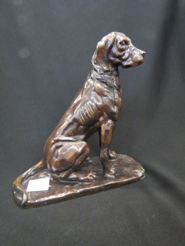 Appraisal: Bronze Statue of a Seated Hound Dog nice patina