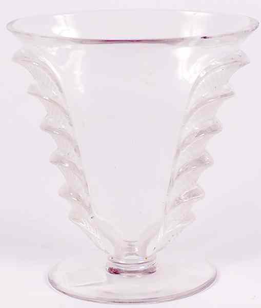 Appraisal: Lalique Vase French a clear glass vase with leaf design