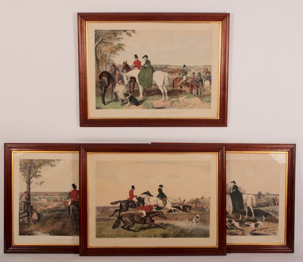 Appraisal: Herring Sr Large th c Fox Hunting Prints After John