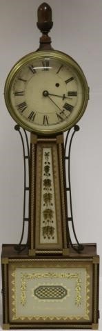 Appraisal: EARLY TH C AMERICAN BANJO CLOCK WALNUT WITHWILLARD STYLE MOVEMENT