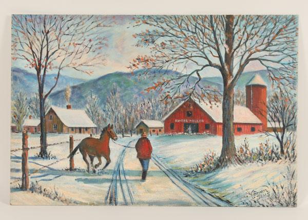 Appraisal: Charles Bowen Sims American - Vermont Farm in Winter oil