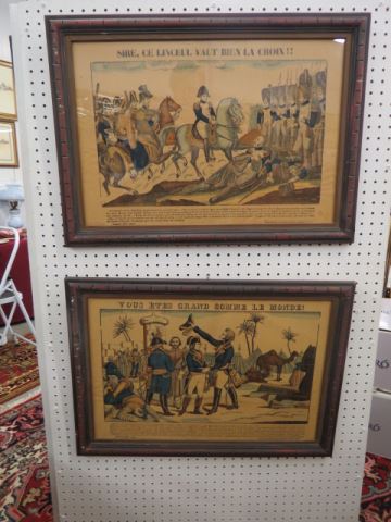 Appraisal: Napoleonic Lithographs hand colored various scenes image area x '