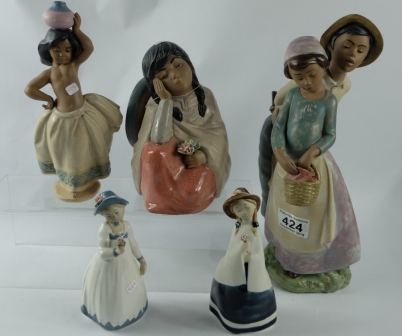 Appraisal: A collection of figures to include Lladro Little Peasant Girl