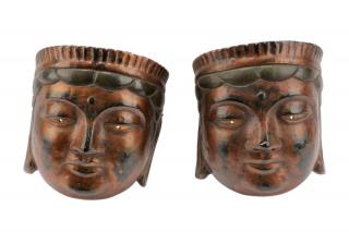 Appraisal: Pair of Japanese Bosatsu Gyodo Masks Pair of Japanese Buddhist