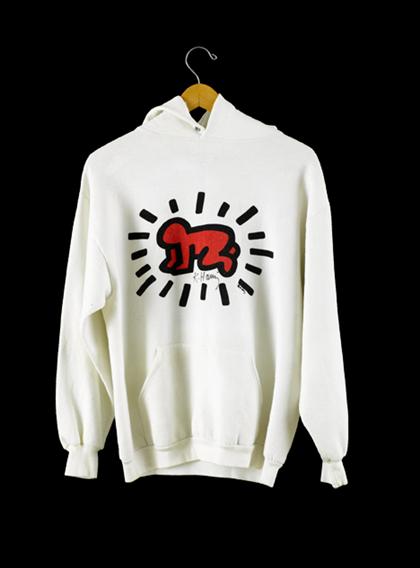 Appraisal: KEITH HARING american - HOODED SWEATSHIRT With 'RADIANT BABY' on