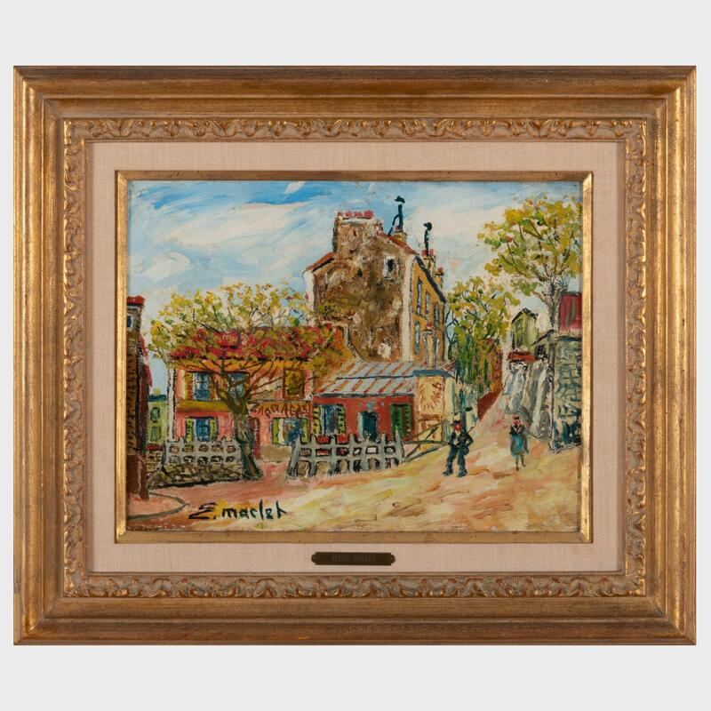 Appraisal: Elis e Maclet - La Rue Oil on canvas signed