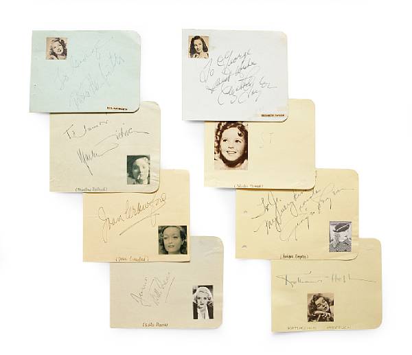 Appraisal: A large group of A-list female movie star signatures s-