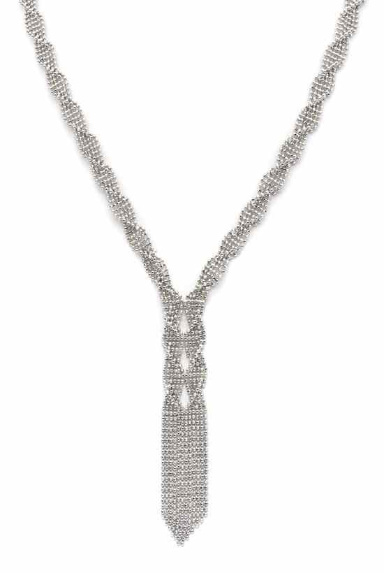 Appraisal: A Karat White Gold Necklace and Earring Set consisting of