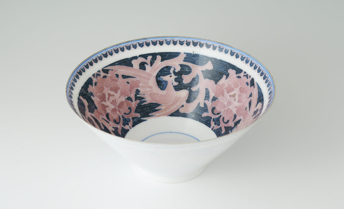 Appraisal: ASIAN EGGSHELL PORCELAIN BOWL Figural birds and floral motif inside