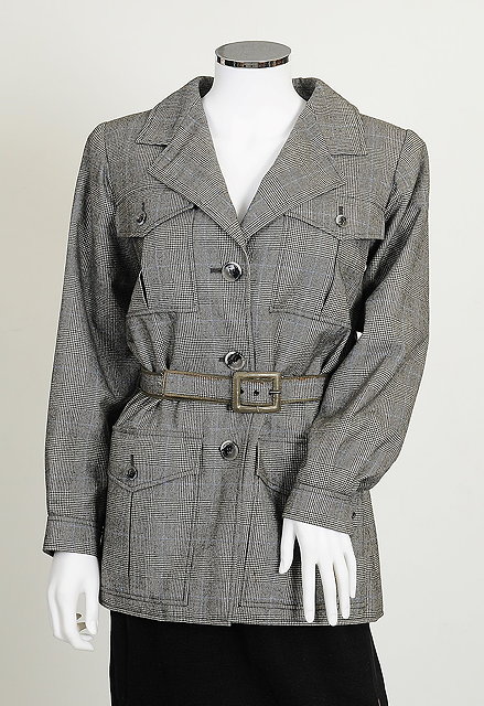 Appraisal: A s grey tweed Yves Saint Laurent jacket breast pockets