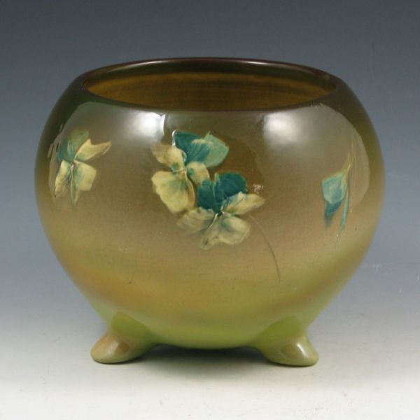 Appraisal: Roseville Rozane Light with blue pansies on a greenish brown