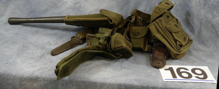 Appraisal: Large web-belt rig with attached suspenders first aid dressing trench