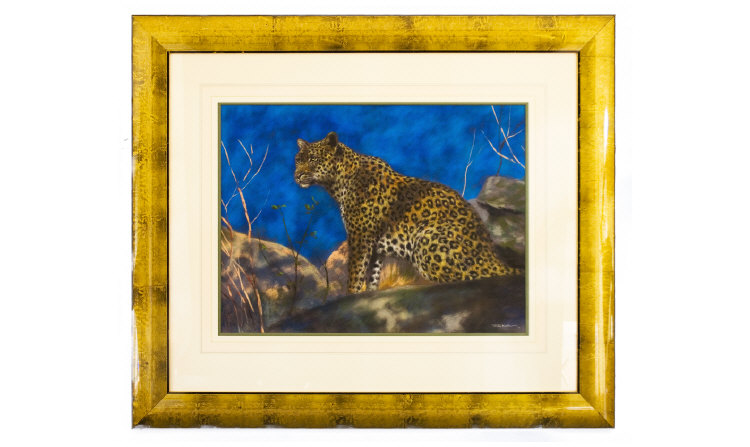 Appraisal: Joel Kirk Pastel of a Snow Leopard Signed lower right