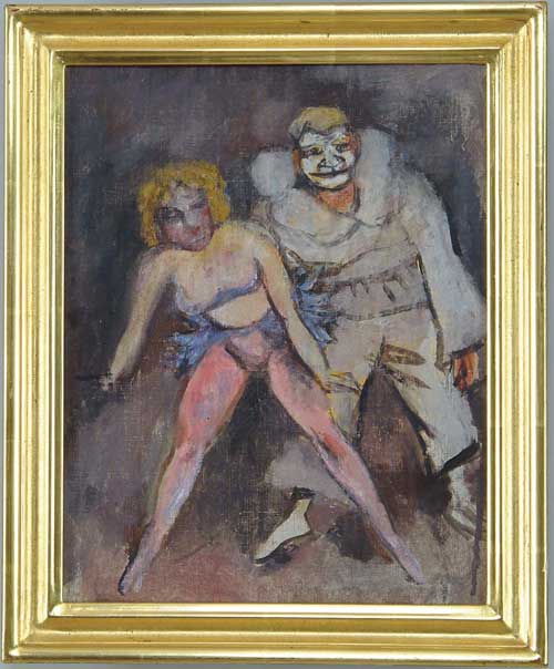 Appraisal: WALTER FRANCIS KUHN American - CLOWN AND SHOWGIRL Unsigned oil