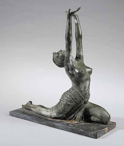 Appraisal: A Vintage Art Deco Patinated Bronze Figure of a Dancer