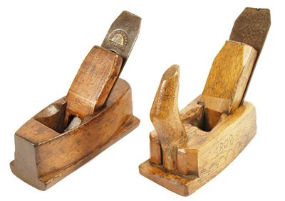 Appraisal: A treen moulding plane with punched decoration and date '