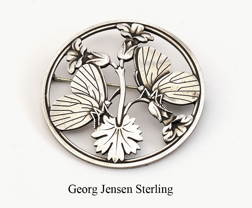 Appraisal: CLASSIC STERLING GEORG JENSEN BUTTERFLY BROOCH The ''Butterfly'' brooch has