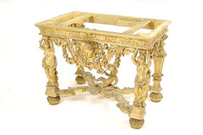 Appraisal: A Louis XIV style carved giltwood and gesso console table