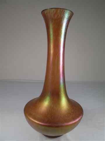 Appraisal: Loetz vase with pale orange body rose and green iridescence