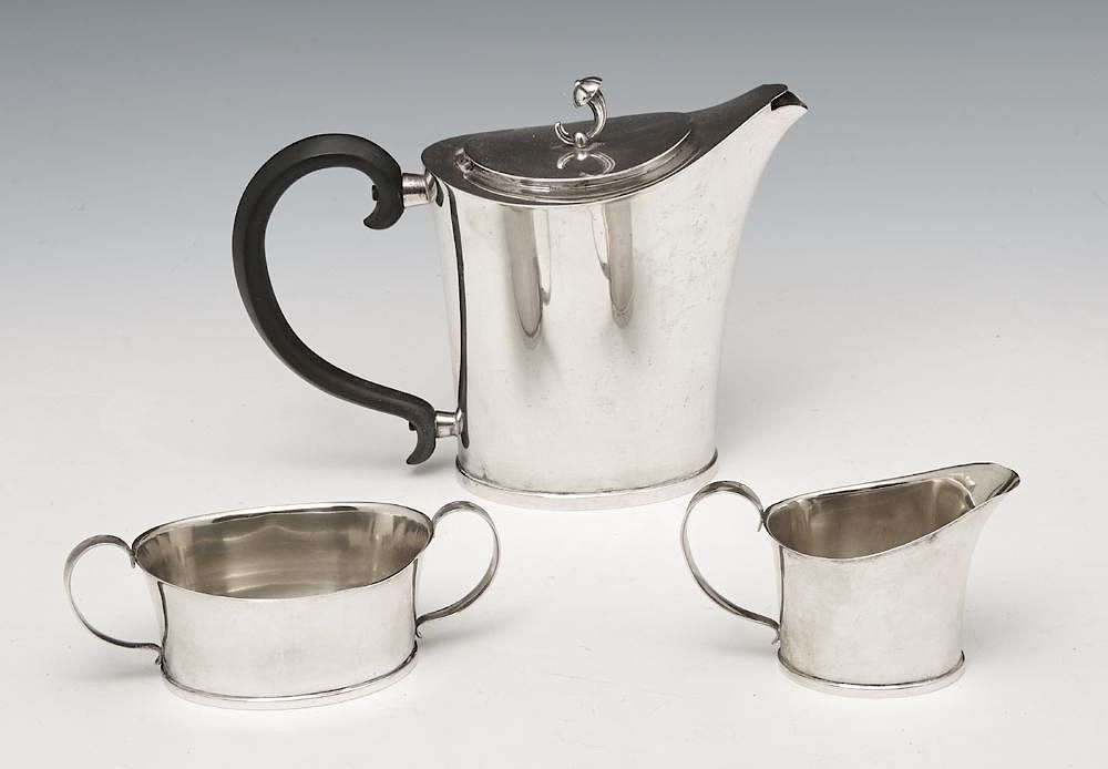 Appraisal: Swedish sterling moderne style coffee set Swedish sterling moderne style