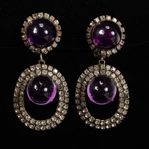 Appraisal: Kenneth Lane KJL Vintage Designer Purple Chandelier Earrings