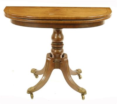 Appraisal: An early th century mahogany tea table the hinged and