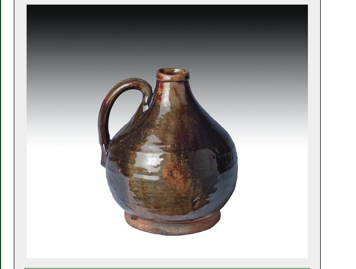 Appraisal: BRISTOL COUNTY MASSACHUSETTS GLAZED REDWARE MINIATURE JUG - Of squat