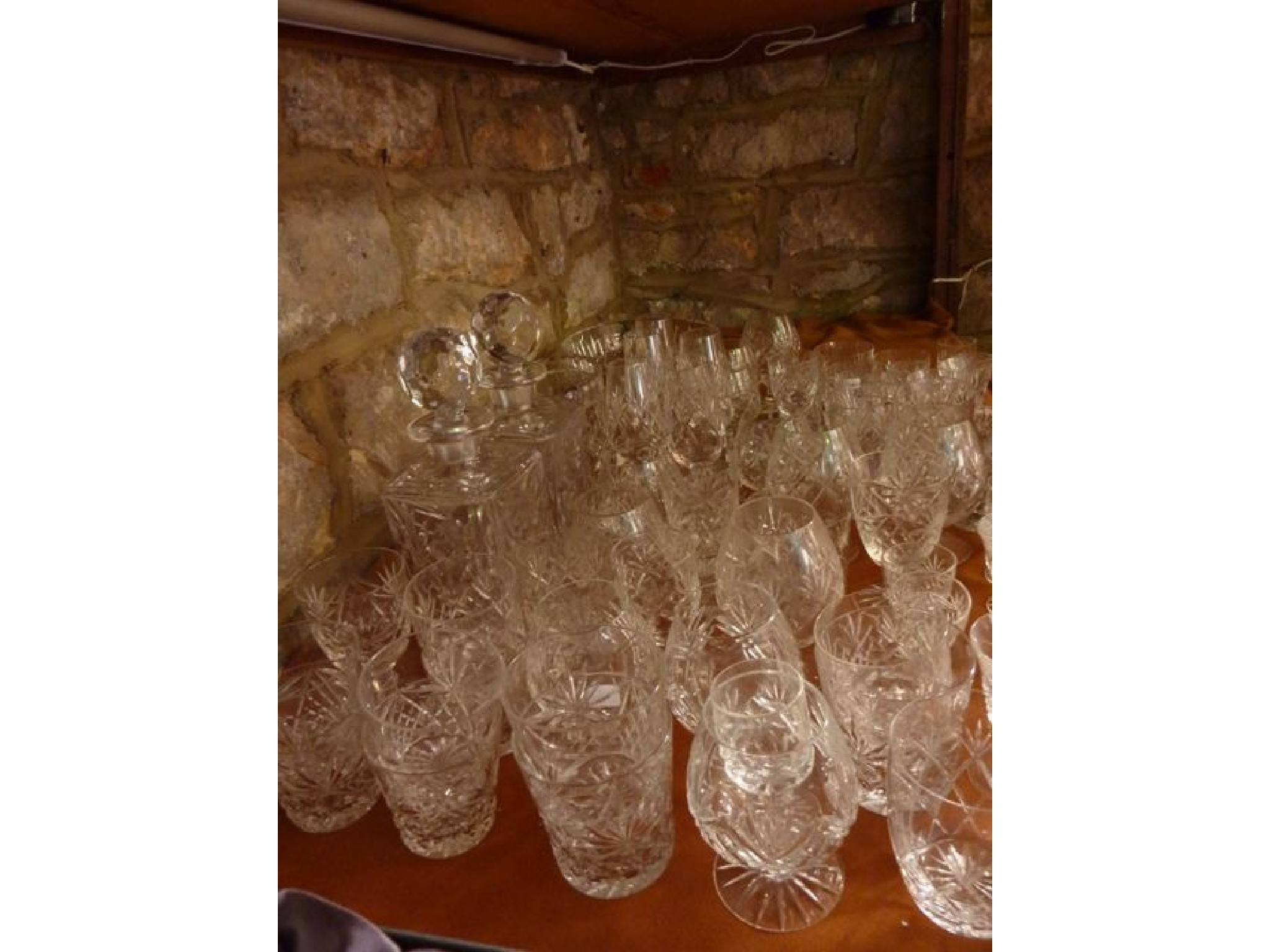 Appraisal: An extensive collection of clear cut drinking glasses to include