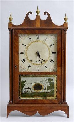 Appraisal: ELI TERRY FEDERAL MAHOGANY PILLAR AND SCROLL SHELF CLOCK The