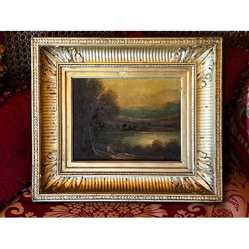 Appraisal: John Linnell - Sunrise oil on board info verso approx