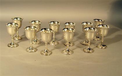 Appraisal: Set of twelve Mexican silver goblets margo de mexico Each