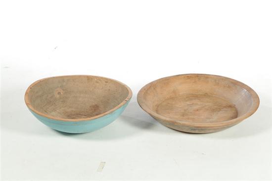 Appraisal: TWO WOODEN BOWLS American and European mid th century Treenware