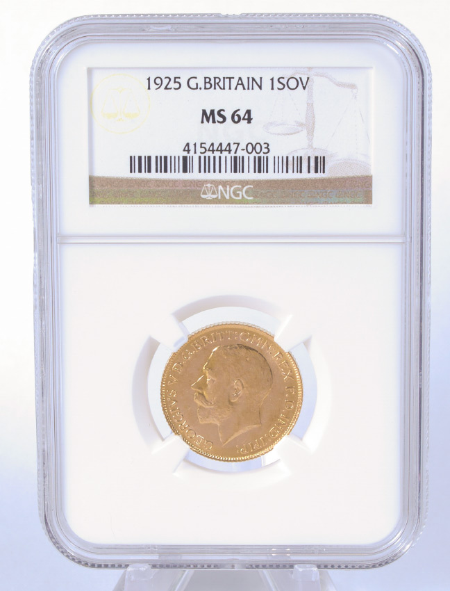 Appraisal: GREAT BRITAIN GOLD SOVEREIGN NGC MS Slabbed and graded by