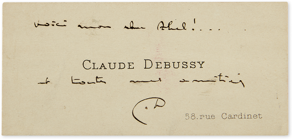 Appraisal: DEBUSSY CLAUDE Autograph Note Signed C D in French on