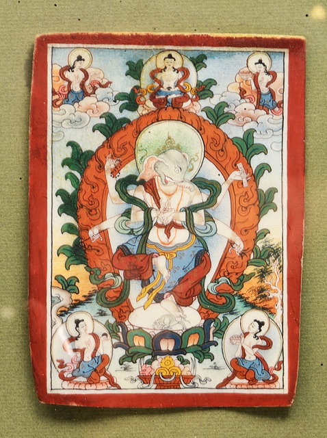 Appraisal: AN INDIAN MINIATURE PAINTING of Ganesha with attendant figures x