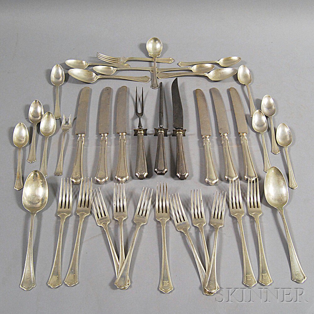 Appraisal: Group of R Wallace Sons Sterling Silver Monogrammed Concord-pattern Flatware