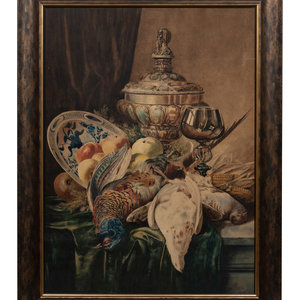 Appraisal: Hugo Maxwell American - Still Life with Fowl watercolor and