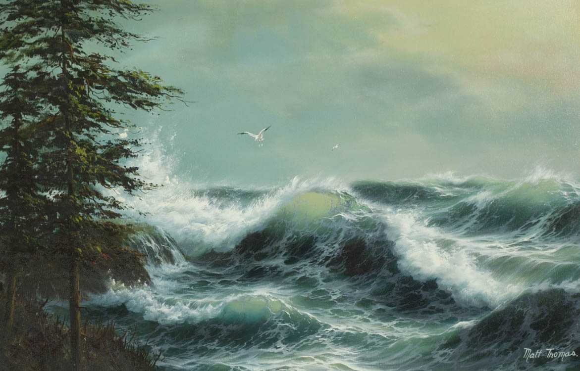 Appraisal: MATT THOMAS OIL ON CANVAS United States th century Seascape